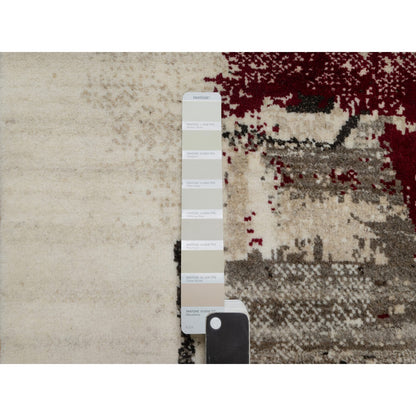 2'4"X4'8" White Hand Knotted Lori Buft Gabbeh Modern Wool Runner Rug