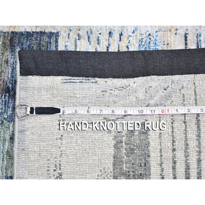 2'7"X12' The Intertwined Passage Silk -Text Wool Hand Knotted Runner Rug