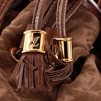 Louis Vuitton Irene Handbag Monogram Embossed Suede And Patent