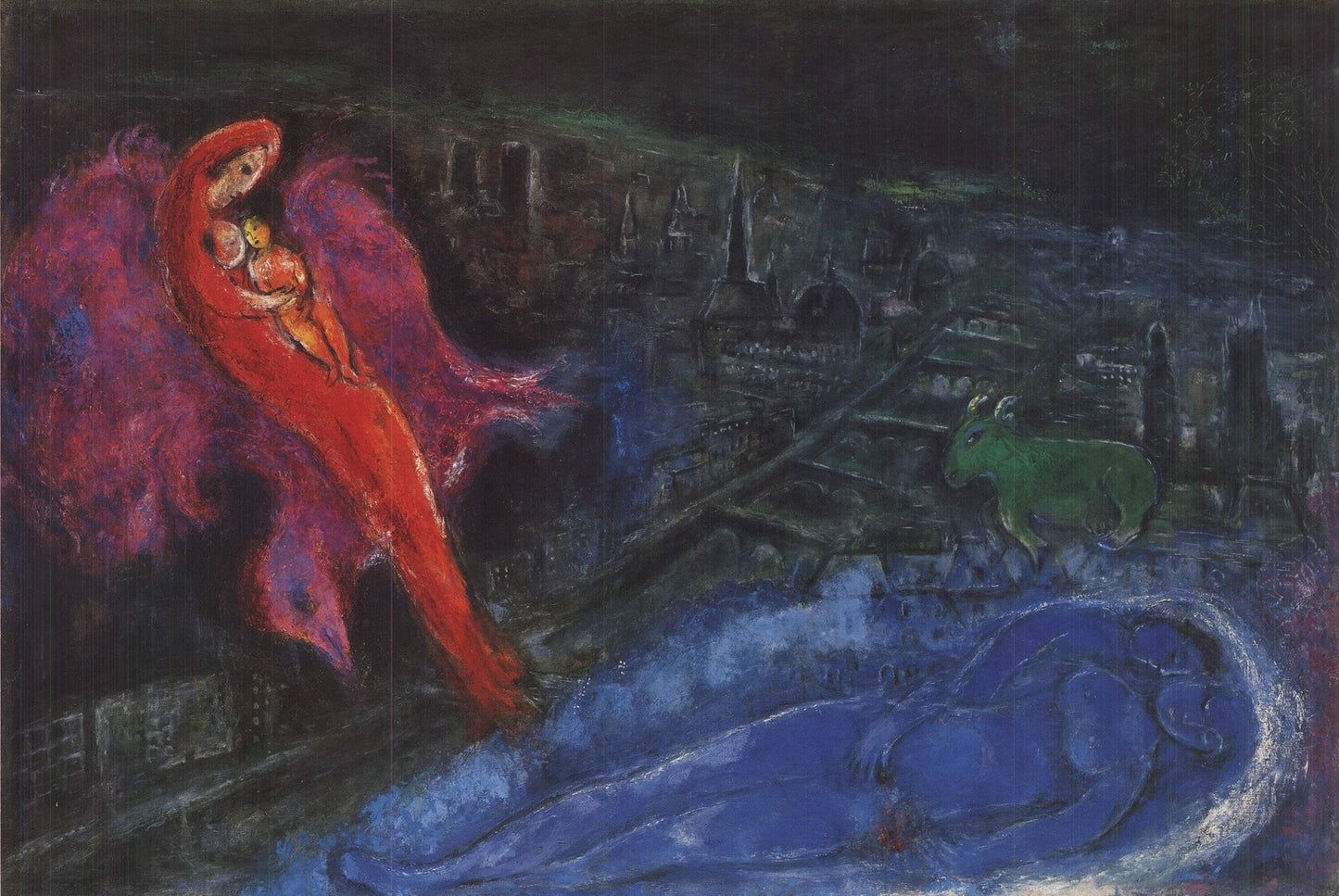 Marc Chagall The Seine Bridges " Offset Lithograph Modernism