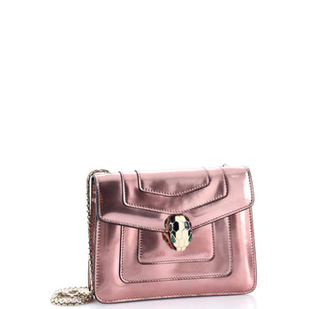 Bvlgari Serpenti Forever Square Shoulder Bag Metallic Leather Small