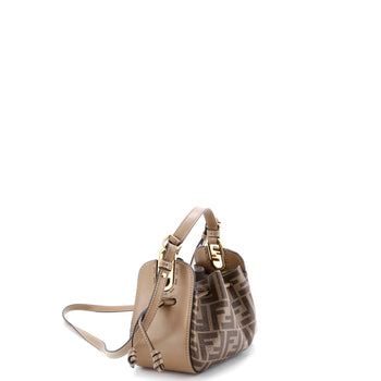 Fendi Pomodorino Bucket Bag Zucca Coated Canvas Mini