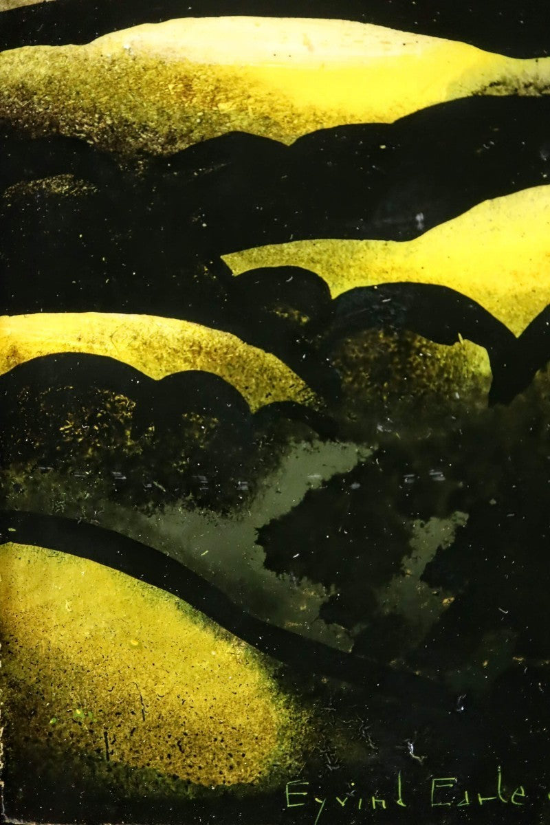 Rare Eyvind Earle Original Painting Oil On Panel "Golden Meadows"  Hand Signed