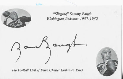Sammy Baugh Autographed 3 By 5 (Jsa)
