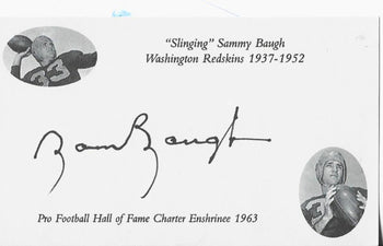 Sammy Baugh Autographed 3 By 5 (Jsa)
