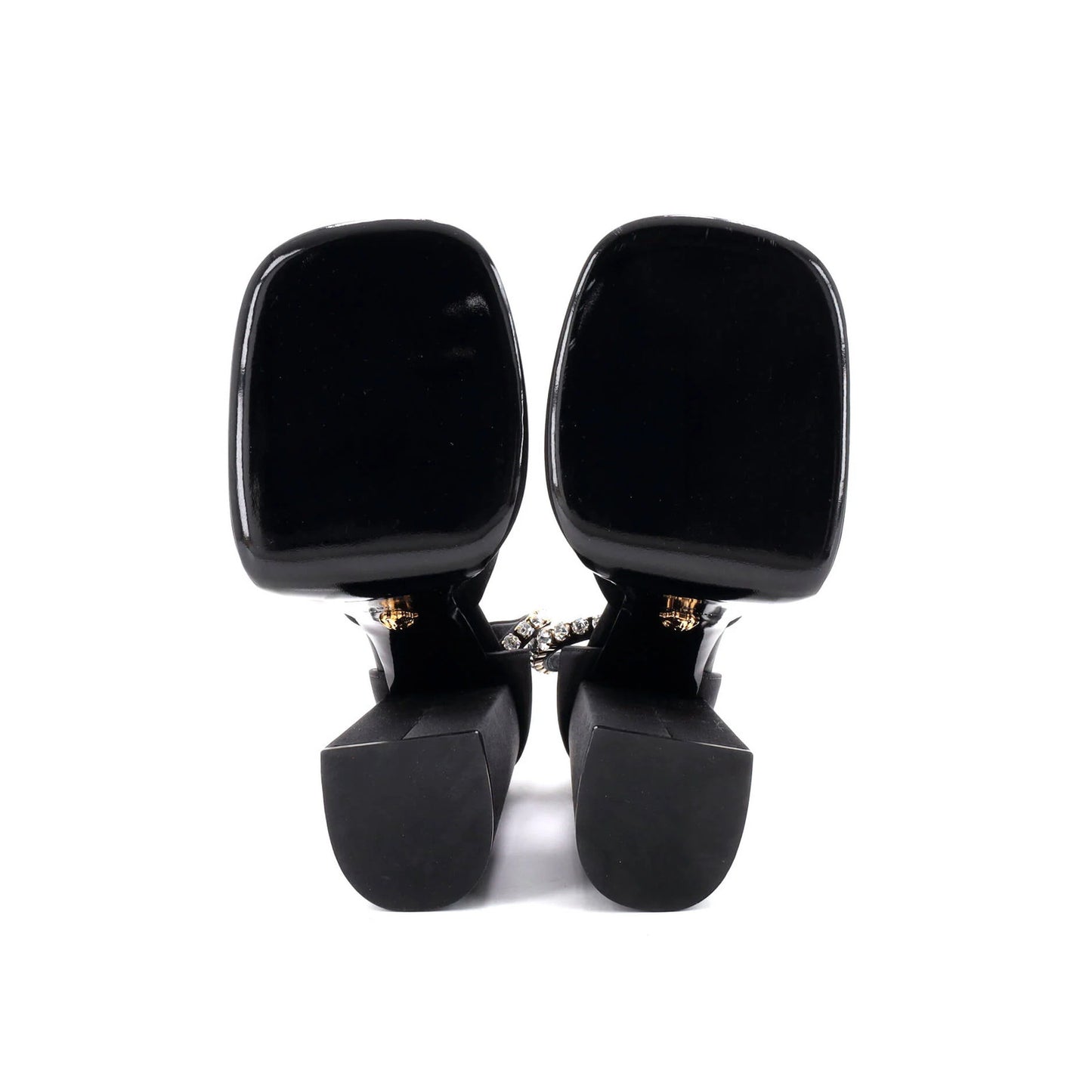 Versace Women'S Medusa Aevitas Platform Sandals Satin With Crystals