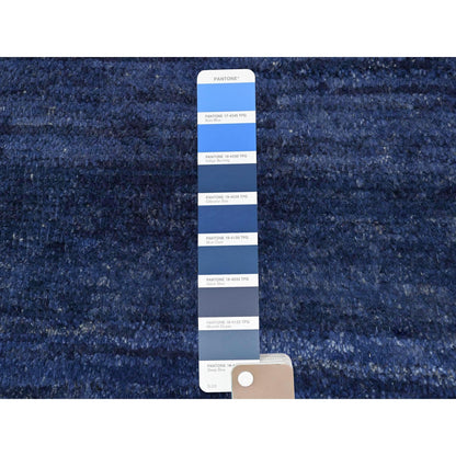 9'X12'5" Blue Hand Knotted Ben Ourain Moroccan Berber Soft Wool Rug