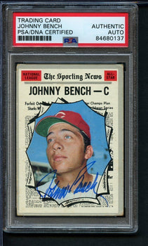 1970 Topps Johnny Bench Hof #464 Authentic Card