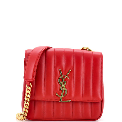 Saint Laurent Vicky Crossbody Bag Vertical Quilted Leather Medium