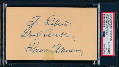 Paul Waner Hof Autographed/Inscr 1949 Gpc