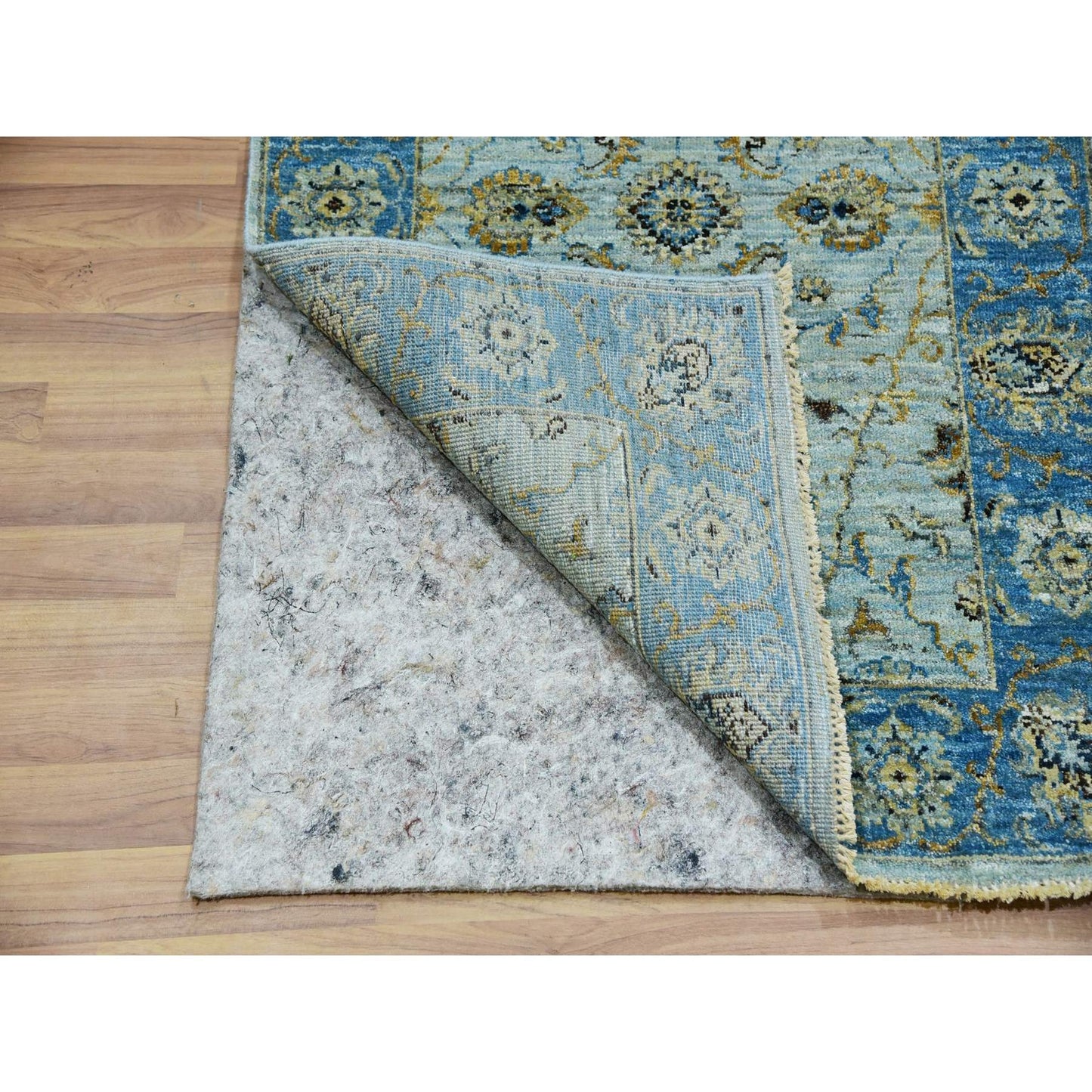 2'9"X16'1" Cruise Blue Shah Abbas Xl Runner Hand Knotted Oriental Rug