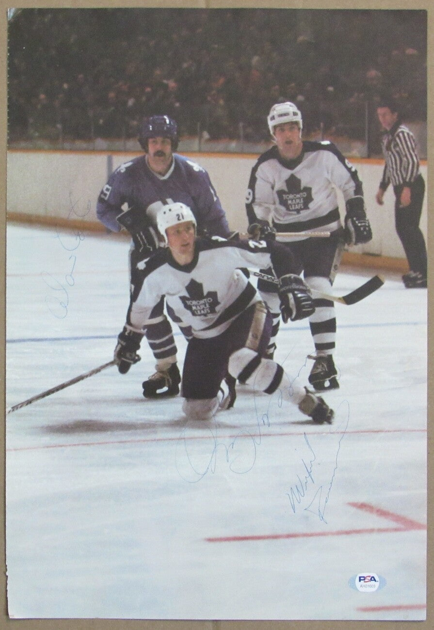 Cote/Salming/Paiement Maple Leafs Signed Vintage Program Poster  Psa/Dna 154865