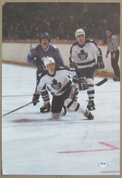 Cote/Salming/Paiement Maple Leafs Signed Vintage Program Poster  Psa/Dna 154865