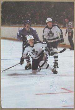 Cote/Salming/Paiement Maple Leafs Signed Vintage Program Poster  Psa/Dna 154865