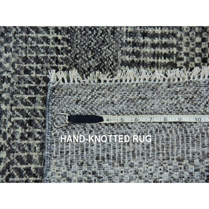 2'4"X27'9" Monument Gray Hand Knotted Undyed Wool Grass Xl Runner Rug