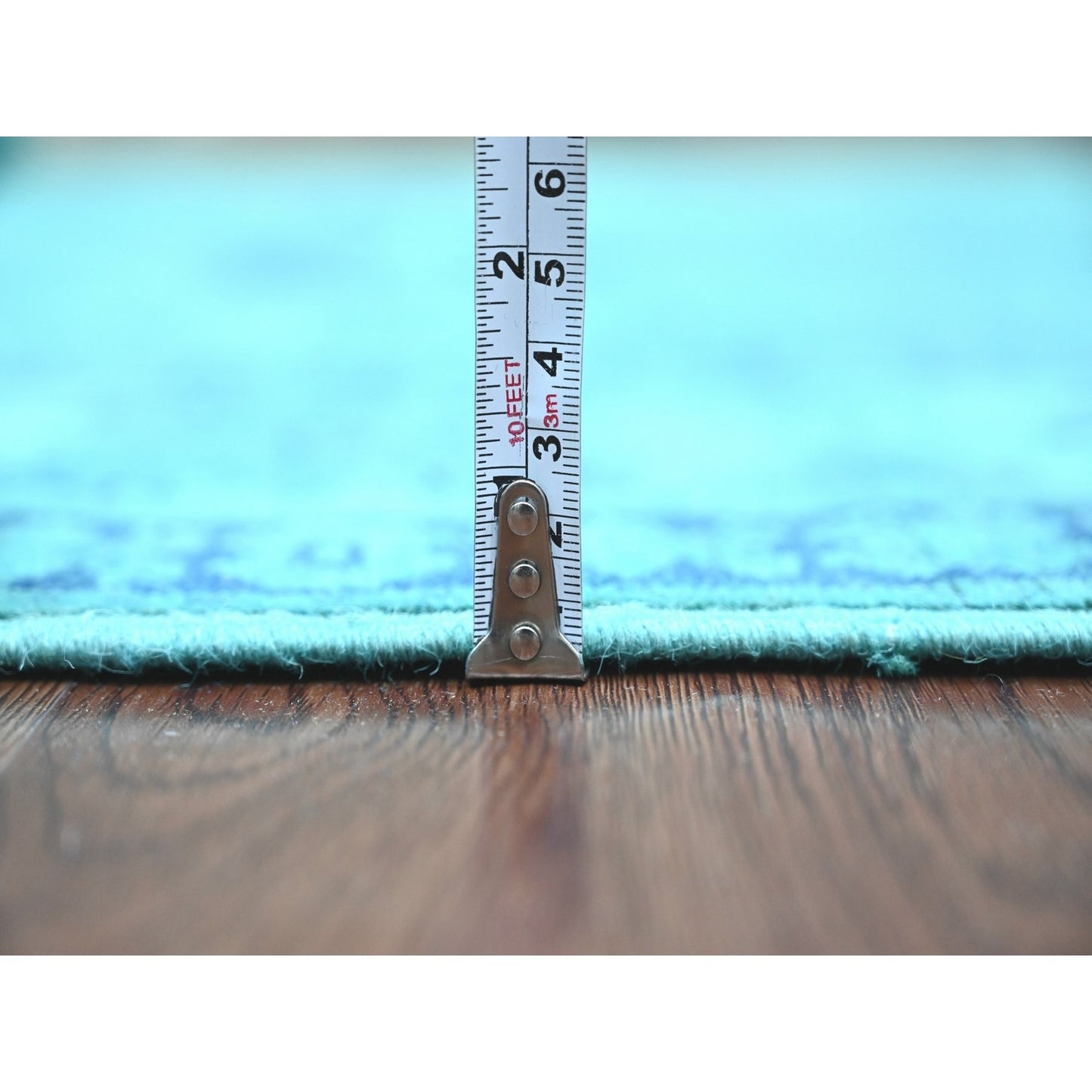 4'8"X6'6" Blue Overdyed Kazak Tribal Design 100% Wool Hand Knotted Rug