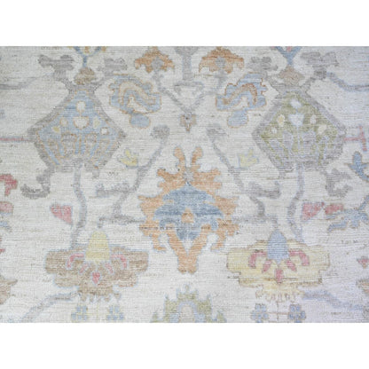 12'2"X16' Ivory Afghan Angora Oushak Hand Knotted Wool Oversized Rug