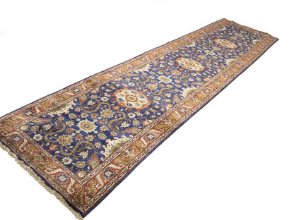Hand-Knotted Wool Oriental Runner Rug Classic