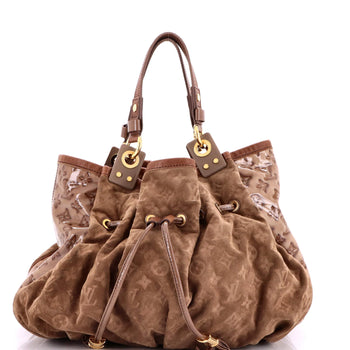 Louis Vuitton Irene Handbag Monogram Embossed Suede And Patent