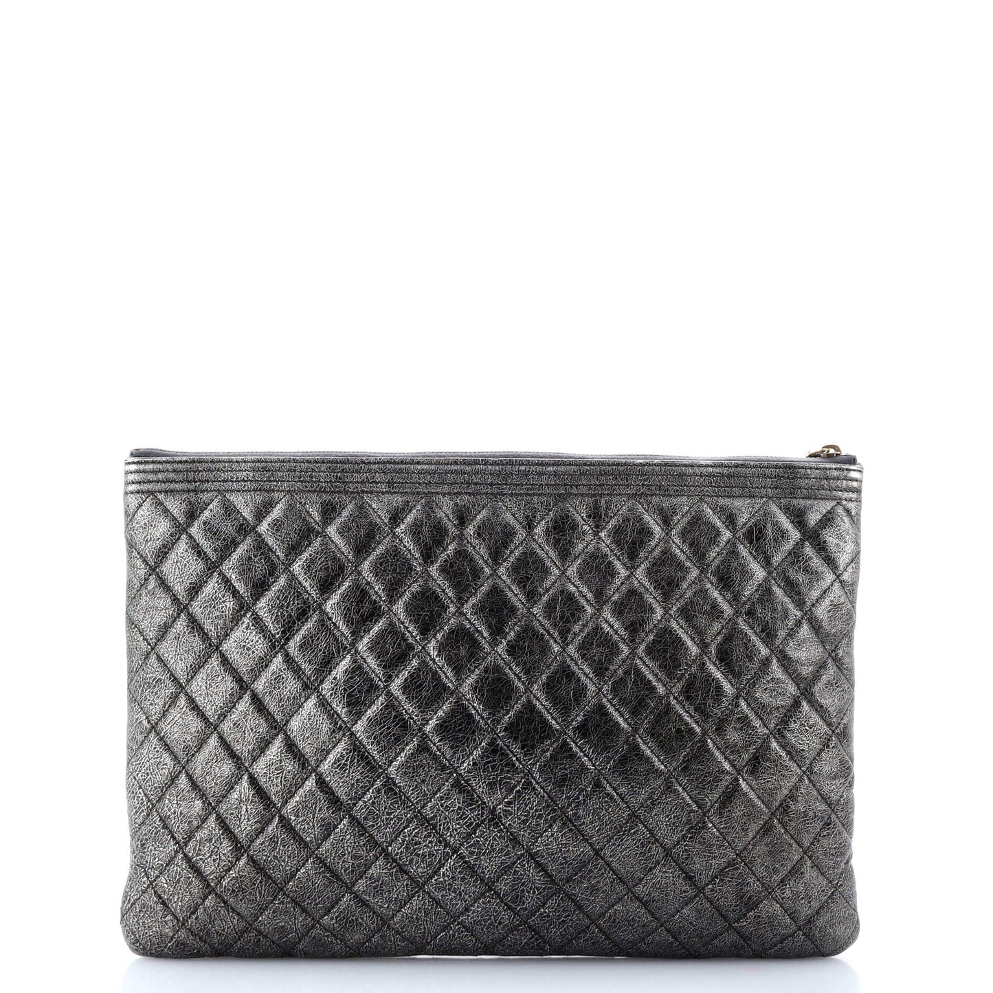 Chanel Boy O Case Clutch Quilted Calfskin Large