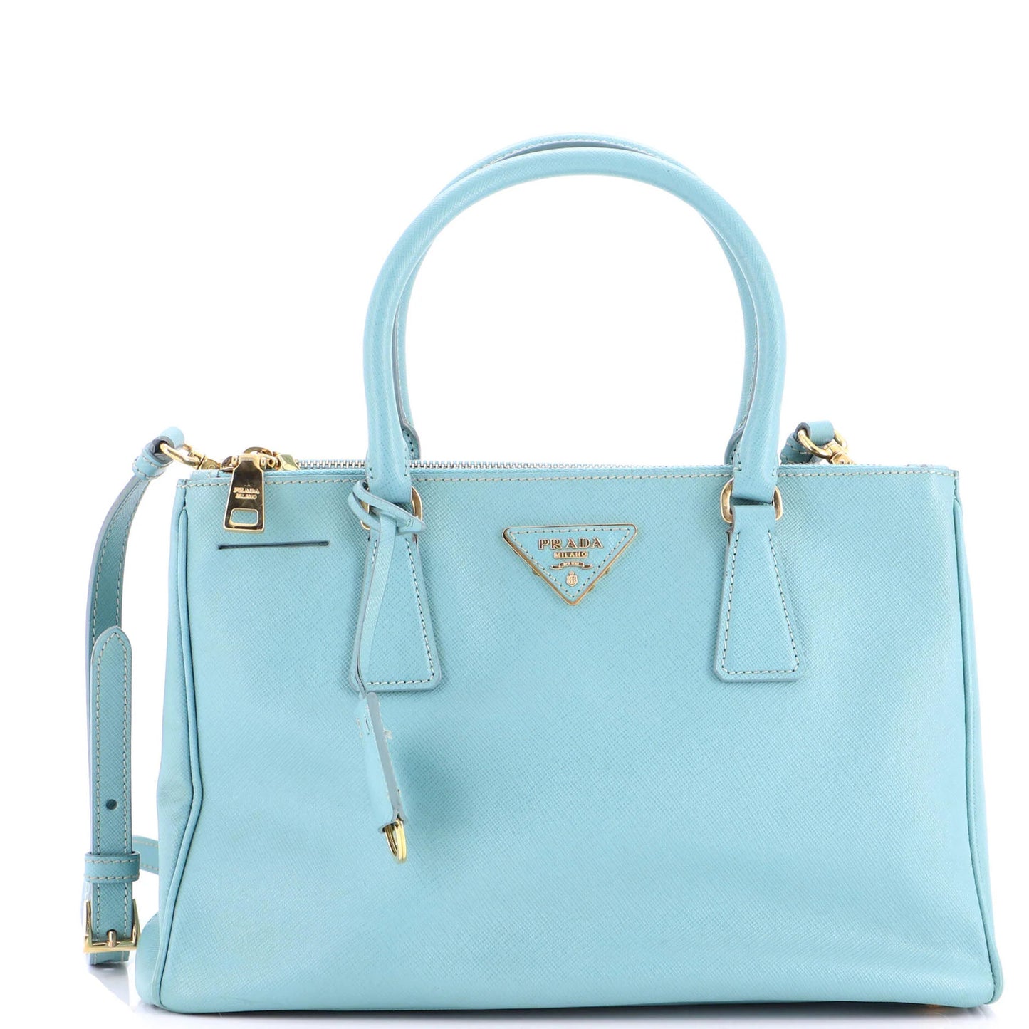 Prada Double Zip Lux Tote Saffiano Leather Small