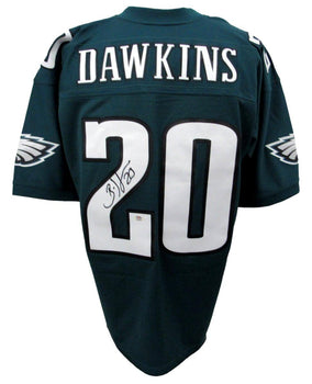 Brian Dawkins Signed Eagles Mitchell & Ness Green