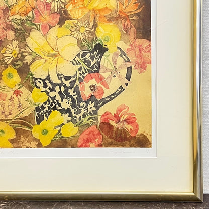 Jenny Devereux "Flowers For Mama" Signed Etching 59/125 Framed Floral Art Uk