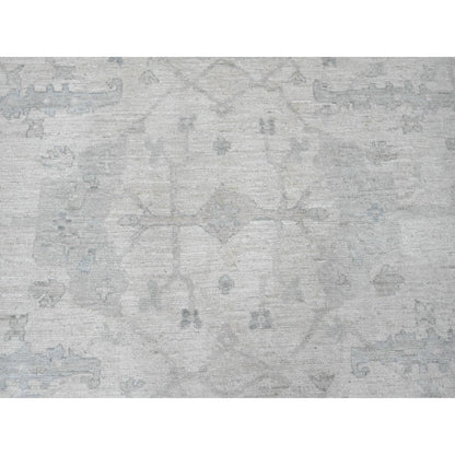 8'10"X17'4" White Afghan Angora Oushak Wool Hand Knotted Oversized Rug