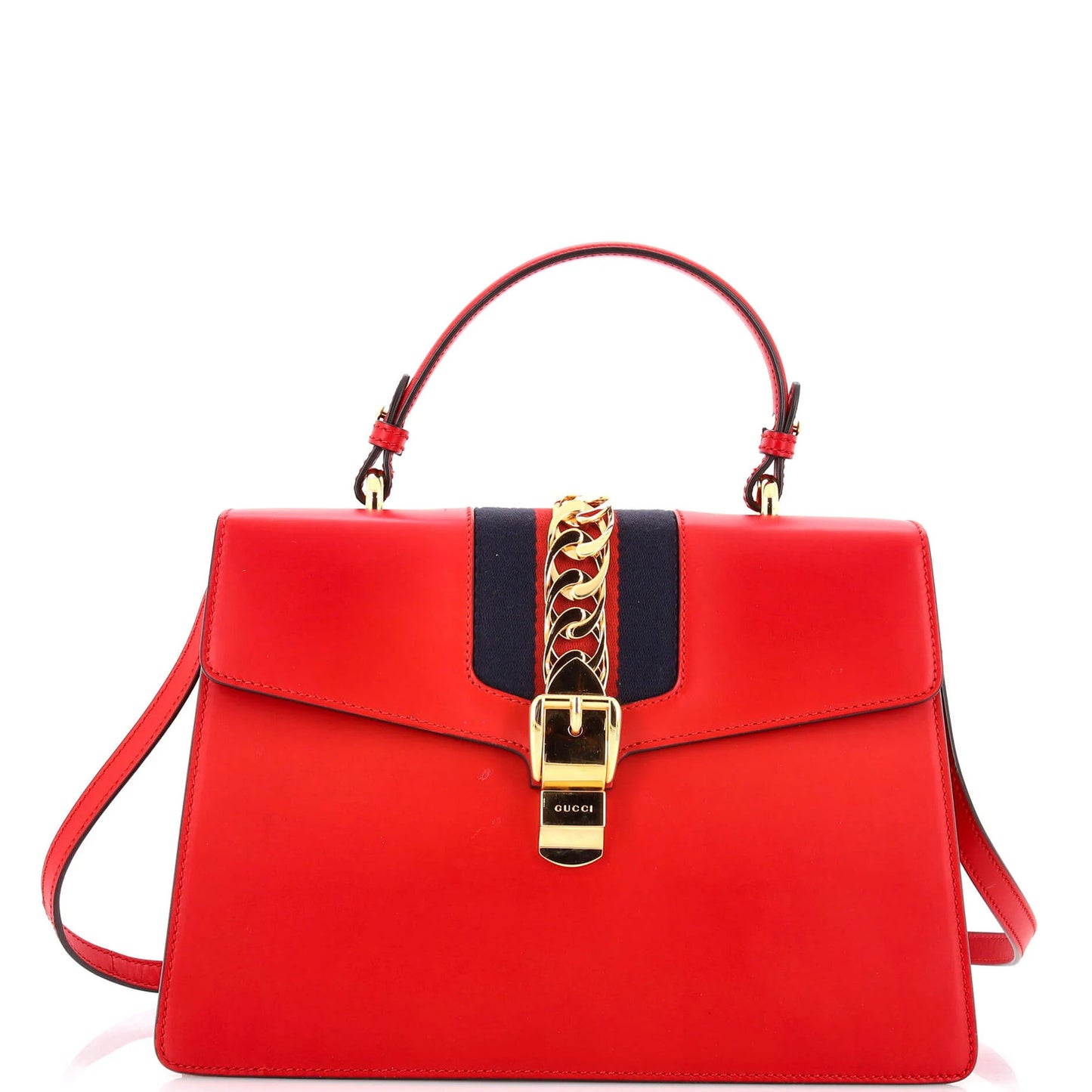 Gucci Sylvie Top Handle Bag Leather Medium
