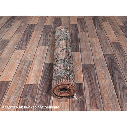 2'8"X8'3" Red Vintage Zoroastrian Hand Knotted Pure Wool Runner Clean Rug