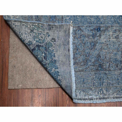 9'7"X13'1" Bayern Blue Overdyed Vintage Zoroastrian Karman Oriental Rug
