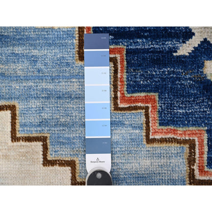 9'1"X11'4" Tufts Blue Anatolian Village Inspired Wool Hand Knotted Rug