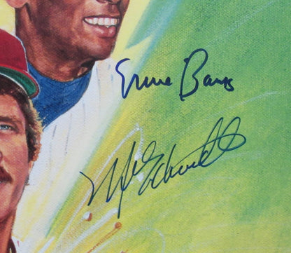 500 Home Run Club Signed By 11 Poster Mantle Williams Mays + Psa/Dna 201597