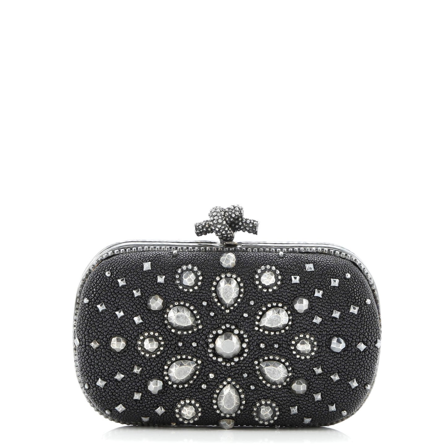 Bottega Veneta Box Knot Clutch Embellished Stingray Small