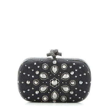 Bottega Veneta Box Knot Clutch Embellished Stingray Small