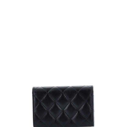 Chanel Crystal Cc Flap Card Case Quilted Lambskin