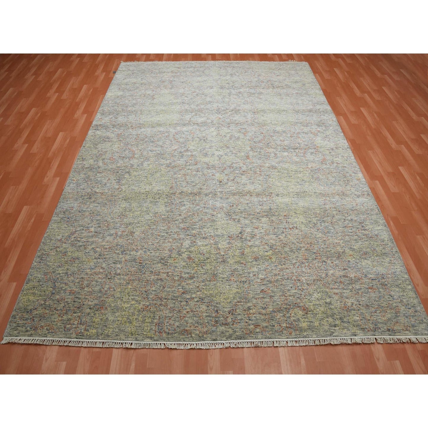 8'10"X12' Colorful Modern Salt And Pepper Design Wool Hand Knotted Rug