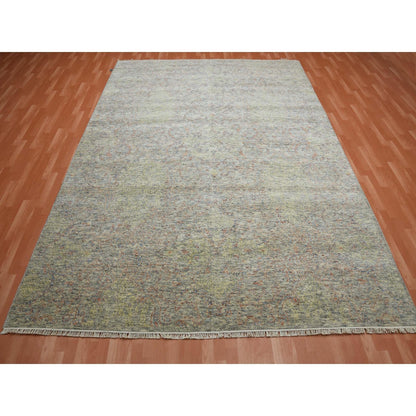 8'10"X12' Colorful Modern Salt And Pepper Design Wool Hand Knotted Rug
