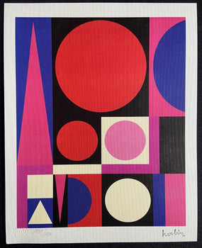 Auguste Herbin Lithograph Coa Signature And Stamp (Victor Vasarely)
