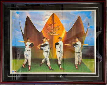 Triple Crown Winners Signed Framed 16X20 Photo Mantle Williams Robinson (Jsa)