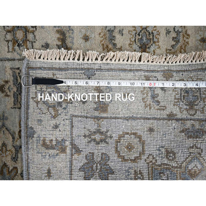 2'7"X25'10" Cloud Gray Hand Knotted Karjihooz Design Wool Xl Runner Rug