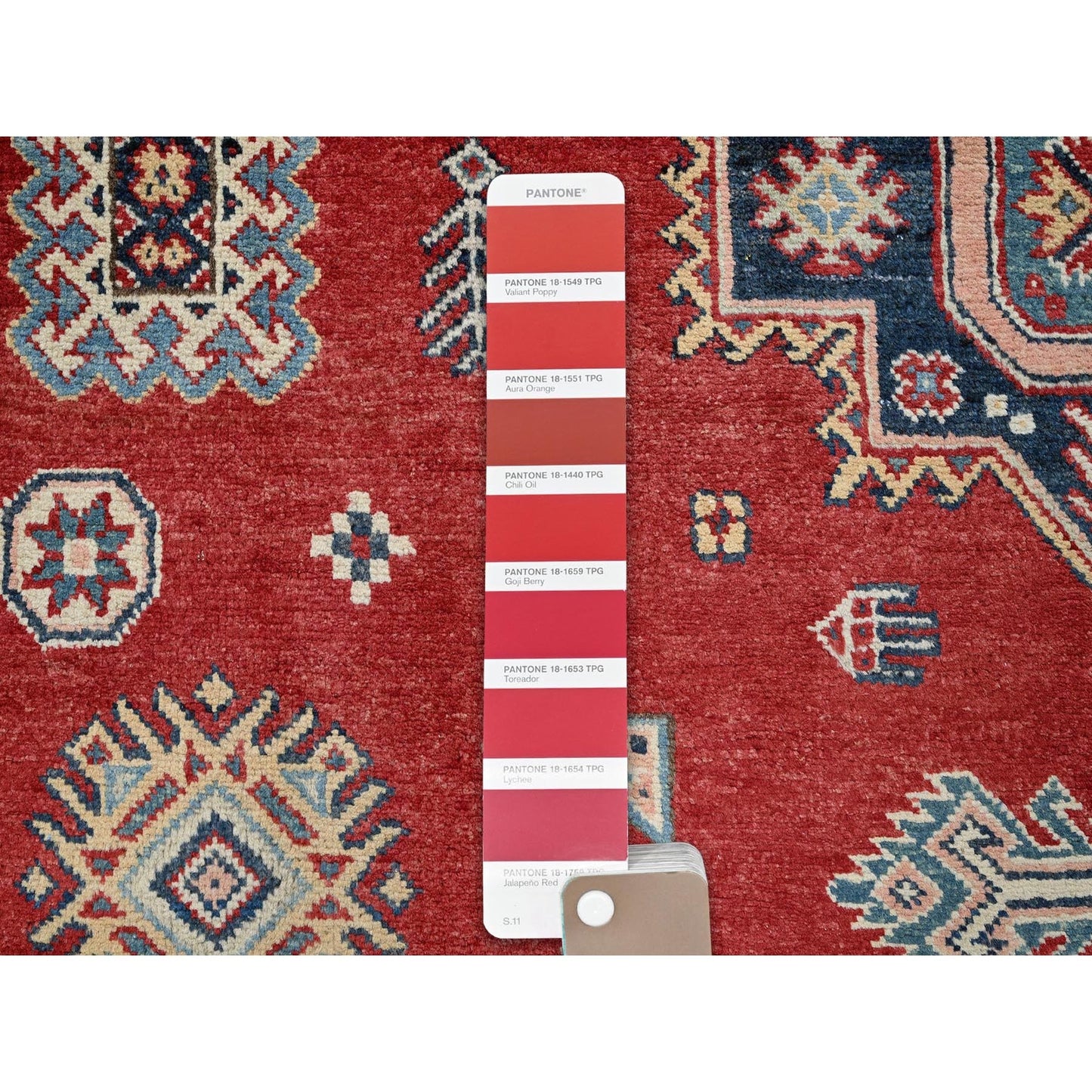 6'X9' Red Afghan Special Kazak Medallions Design 100% Wool Hand Knotted Rug