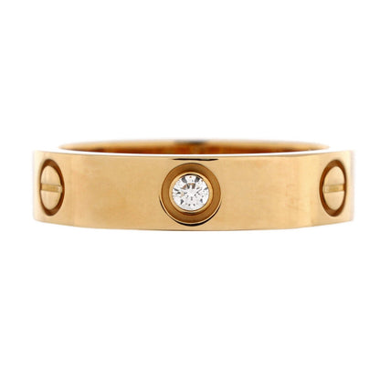 Diamonds Cartier Love 3 Diamonds Band Ring 18K Yellow Gold with