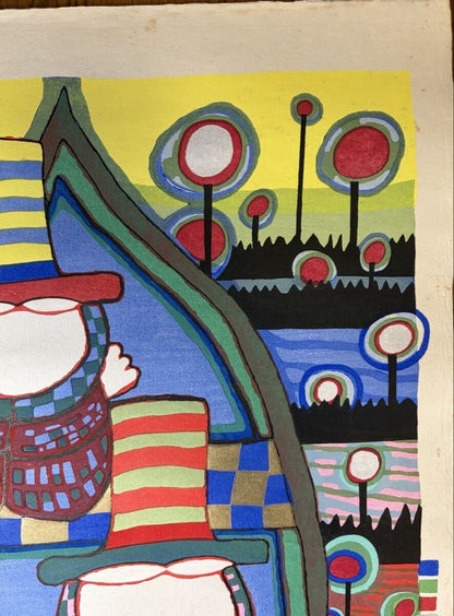 Right to Dream in Modern Woodblock Print by Friedensreich Hundertwasser