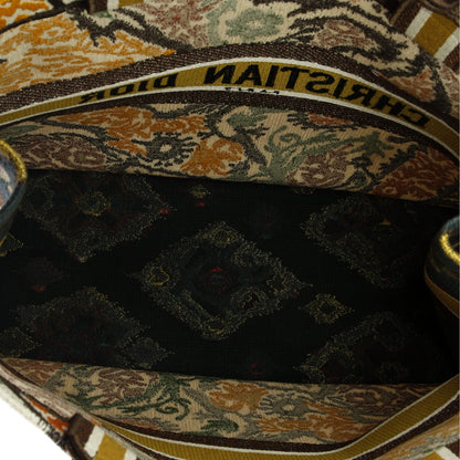 Christian Dior Book Tote Embroidered Canvas Large