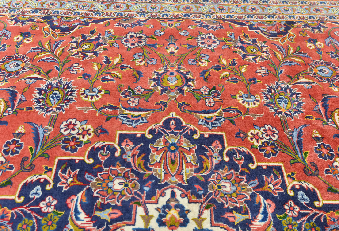 Semi-Antique Handmade Oriental Rug 10x13 Classic Medallion Carpet