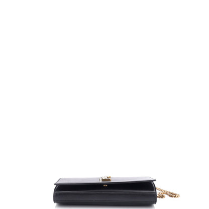 Saint Laurent Classic Monogram Wallet On Chain Leather