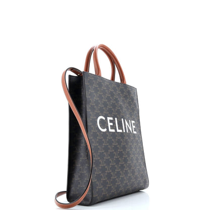Celine Vertical Cabas Tote Triomphe Coated Canvas Small