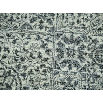 10'X10' Duck White Hand Knotted Undyed Mamluk Dynasty Wool Square Rug