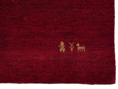 Maroon Red Gabbeh Modern Rug Pictorial Wool Home